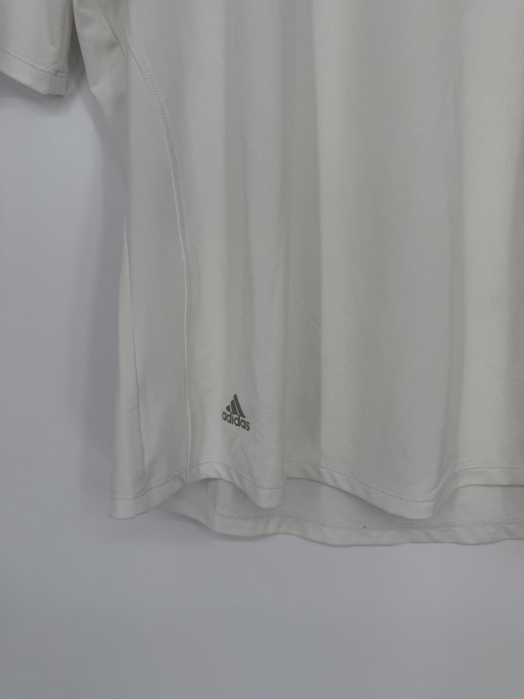 Adidas Golf Polo Shirt Womens Large White Trefoil Logo Mesh Stretch Mock Neck