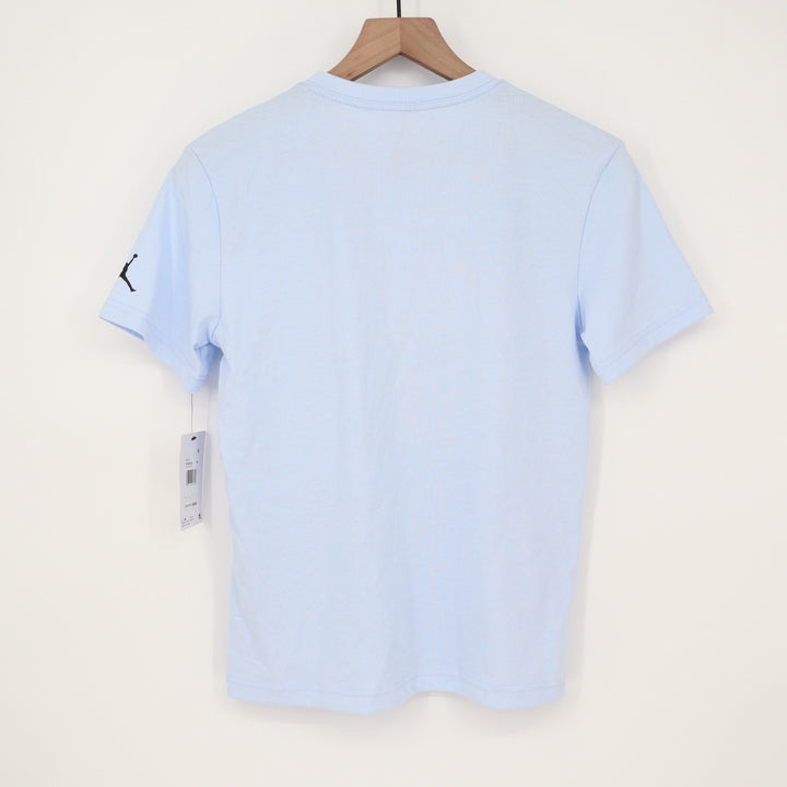 Jordan Boys Hydrogen Blue AJ1 Sneaker Patch T-Shirt Medium 10-12 9
