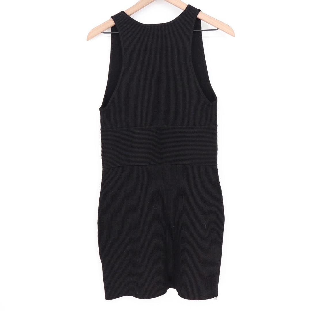 House Of Harlow 1960 Rib Mini Dress Womens XL Black Stretch Round Neck Pullover
