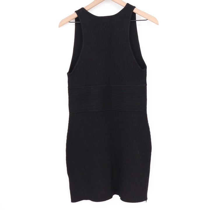 House Of Harlow 1960 Rib Mini Dress Womens XL Black Stretch Round Neck Pullover