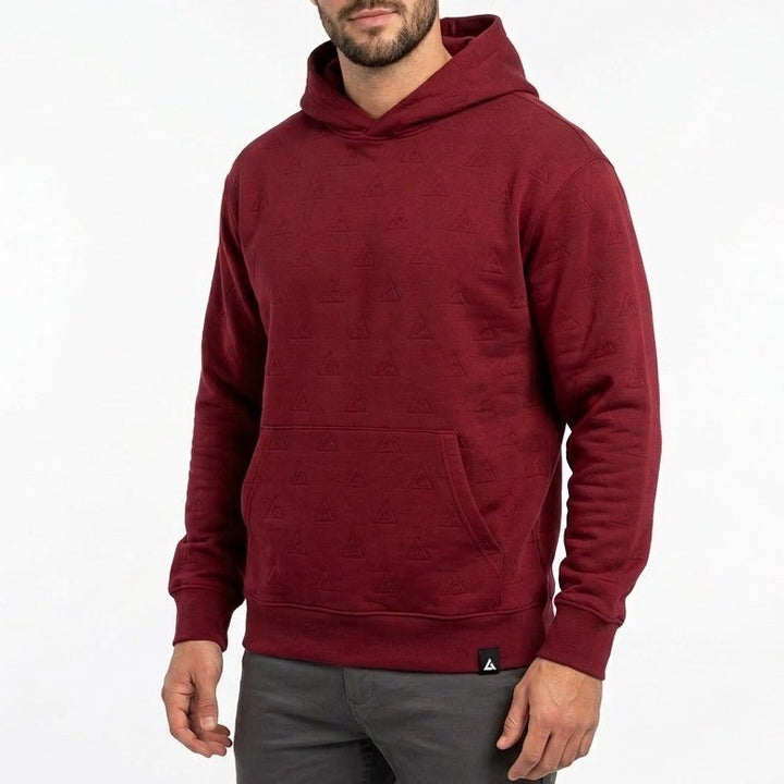 American Giant Hoodie Mens Small Red Logo Fleece Lined Quilted Cotton Warm