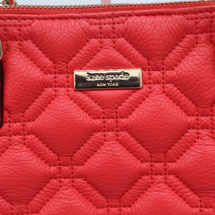 Kate Spade Red Quilted Leather Satchel Crossbody Bag