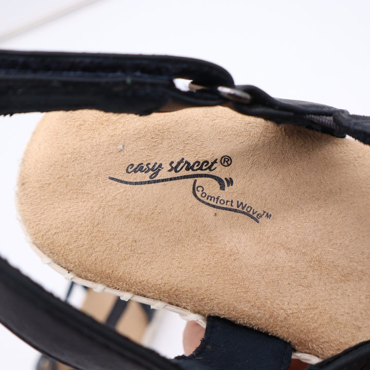 Easy Street Comfort Wave Navy Blue Laser Cut Slingback Sandals Womens 5.5