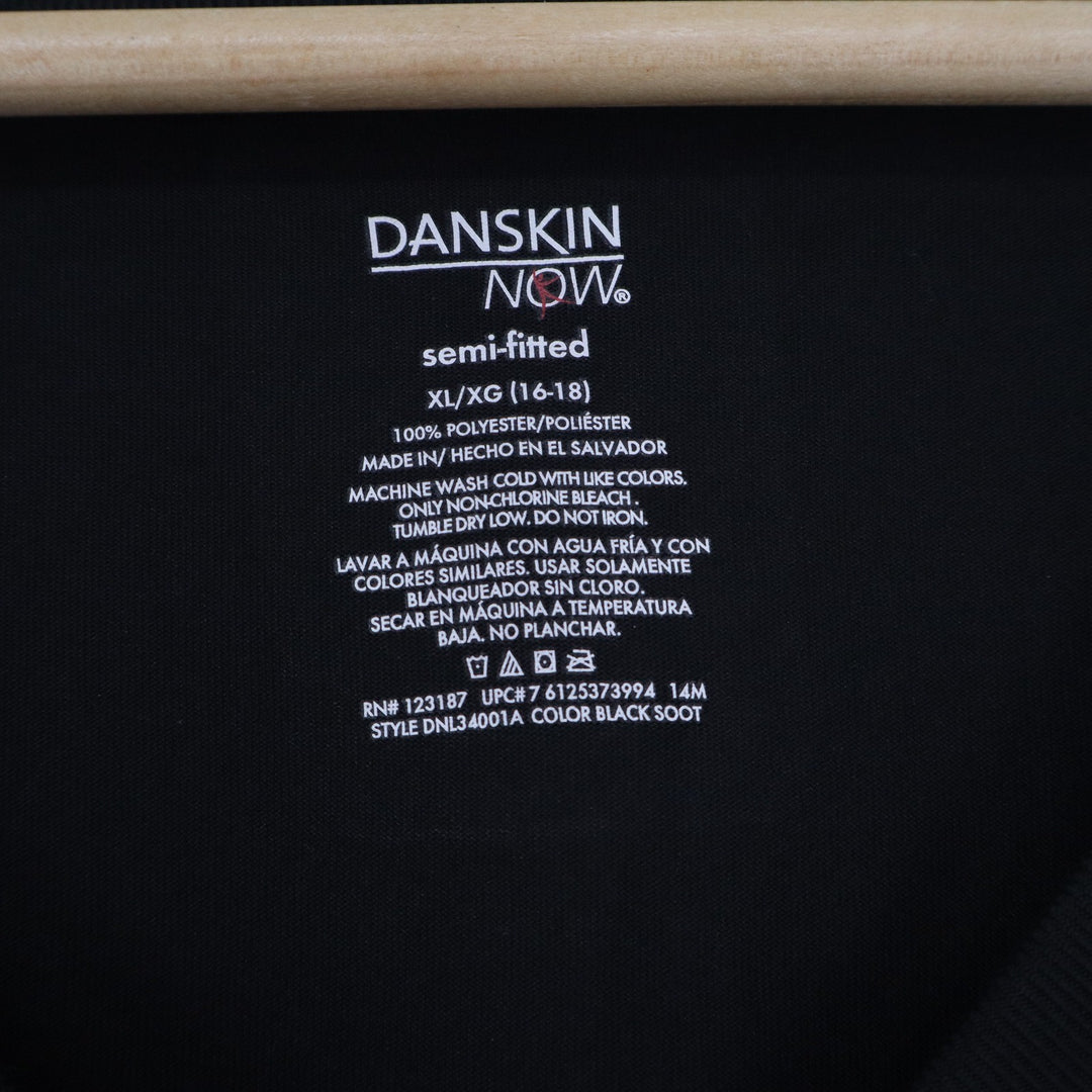 Danskin Now Womens XL Black V-Neck Long Sleeve Activewear Top
