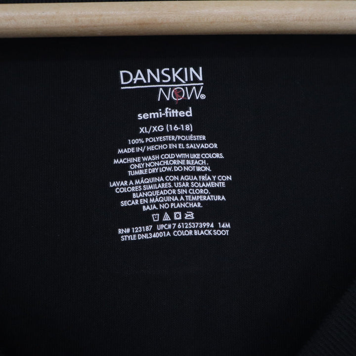 Danskin Now Womens XL Black V-Neck Long Sleeve Activewear Top
