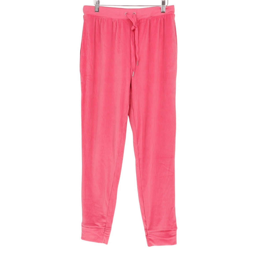 Roudelain 2-PC Pajamas Set Womens M Pink Stretch Fleece Sleepwear Henley Neck
