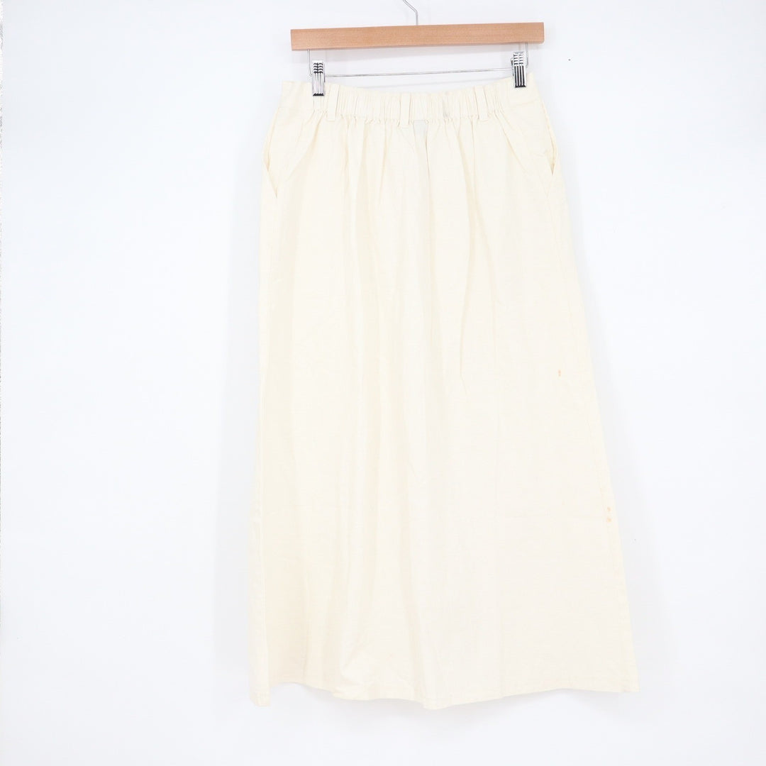Vici Cream Off-White A-Line Midi Skirt Elastic Back XL