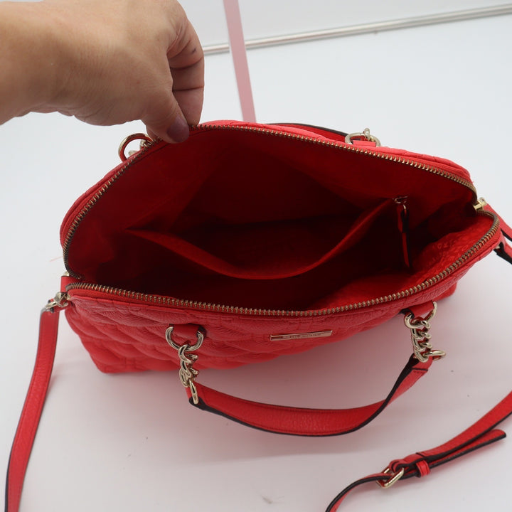 Kate Spade Red Quilted Leather Satchel Crossbody Bag