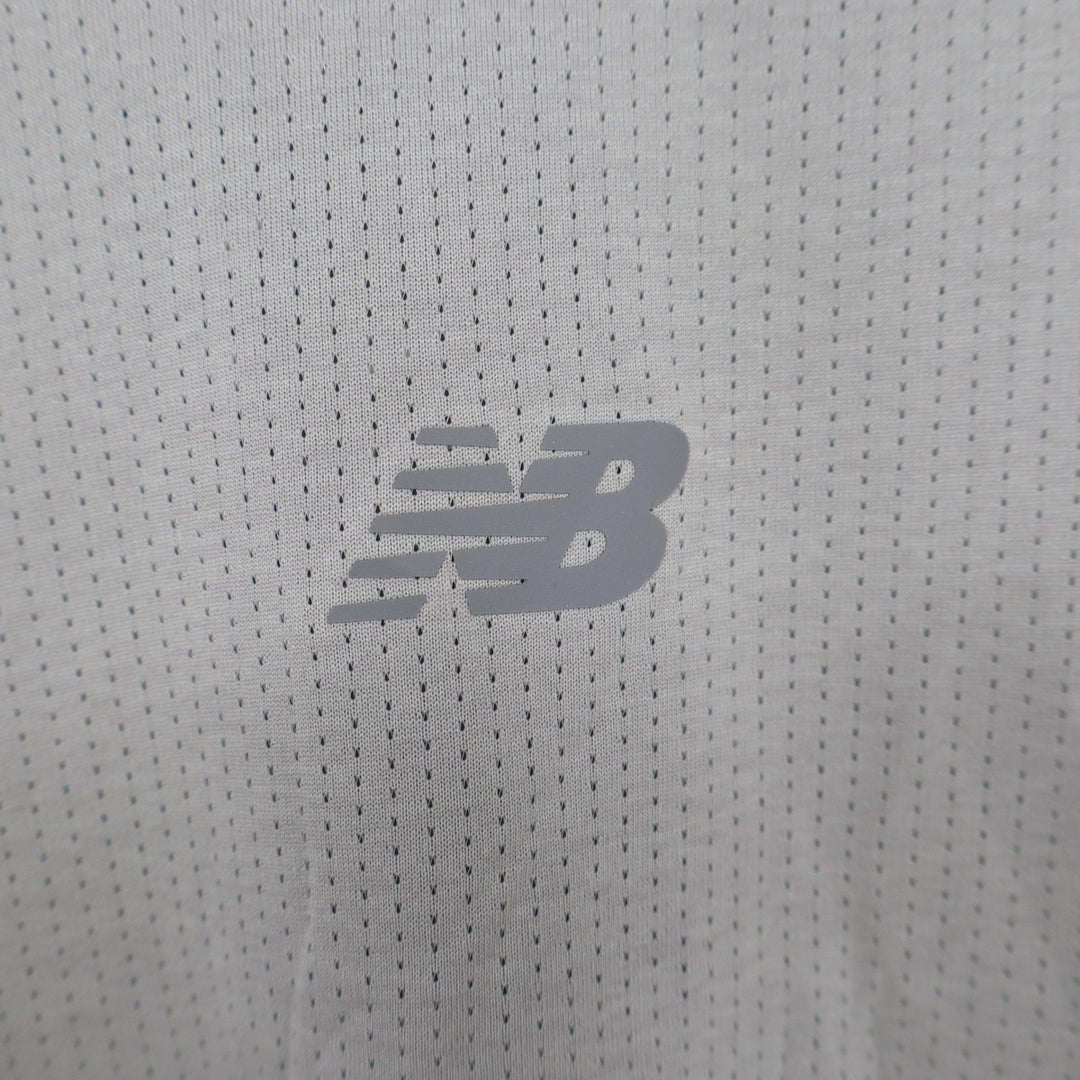 New Balance Mens Short Sleeve Perforated Mesh Athletic T-Shirt Grey Size M