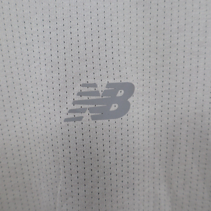 New Balance Mens Short Sleeve Perforated Mesh Athletic T-Shirt Grey Size M