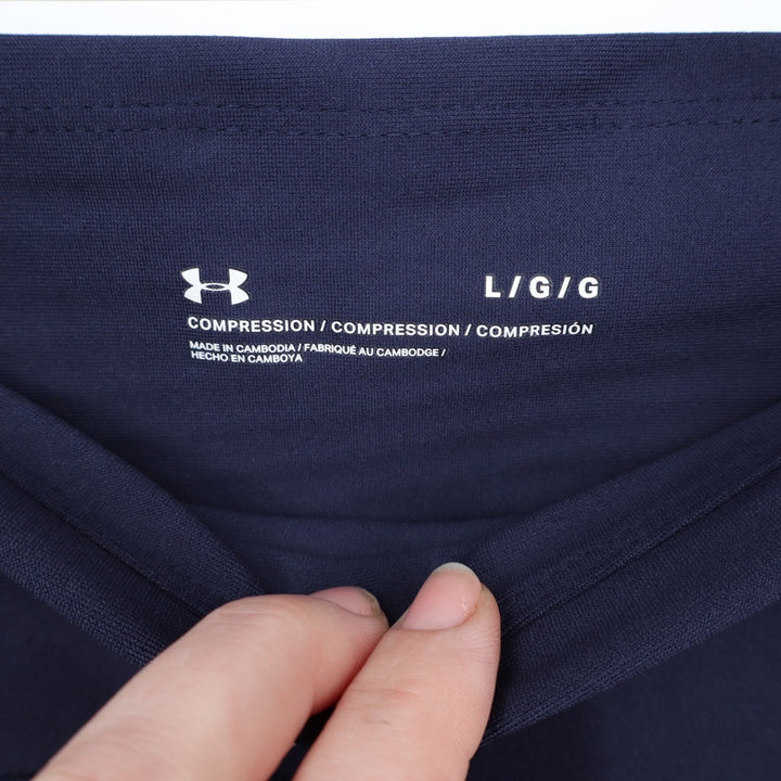 Under Armour Womens Navy Tech Hi Ankle Legging Compression Pocket L