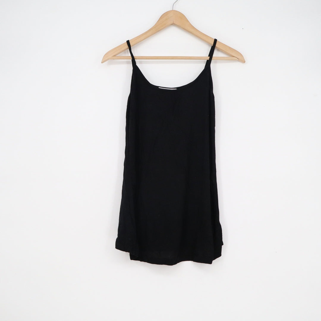 Haican Womens Black Spaghetti Strap Camisole Tank Top Scoop Neck Casual Basic