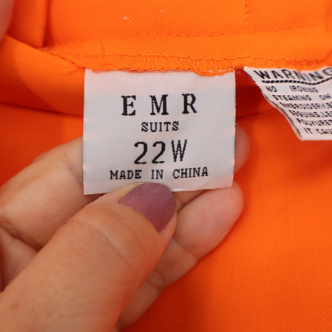 EMR Suits Orange Rosette Trim 2 Piece Skirt Suit Set Plus Size 22W Blazer Skirt