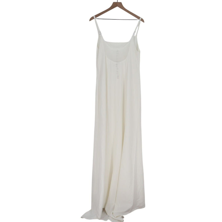 Lulus Blessed Romance Maxi Dress Womens 1X White Button Back Adjustable Strap