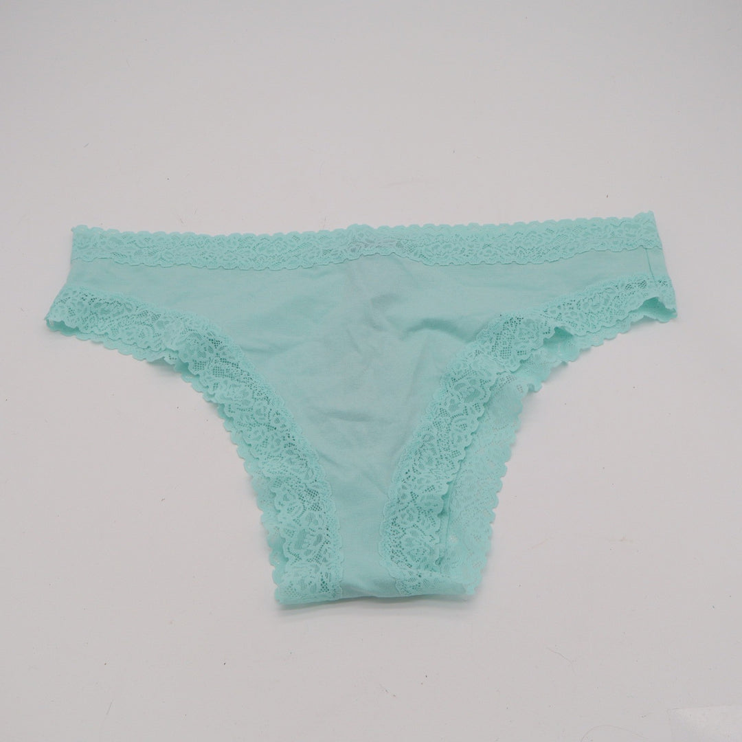 Savage X Fenty Mint Green Lace Trim Cotton Bikini Panties 1X Plus Size Rihanna