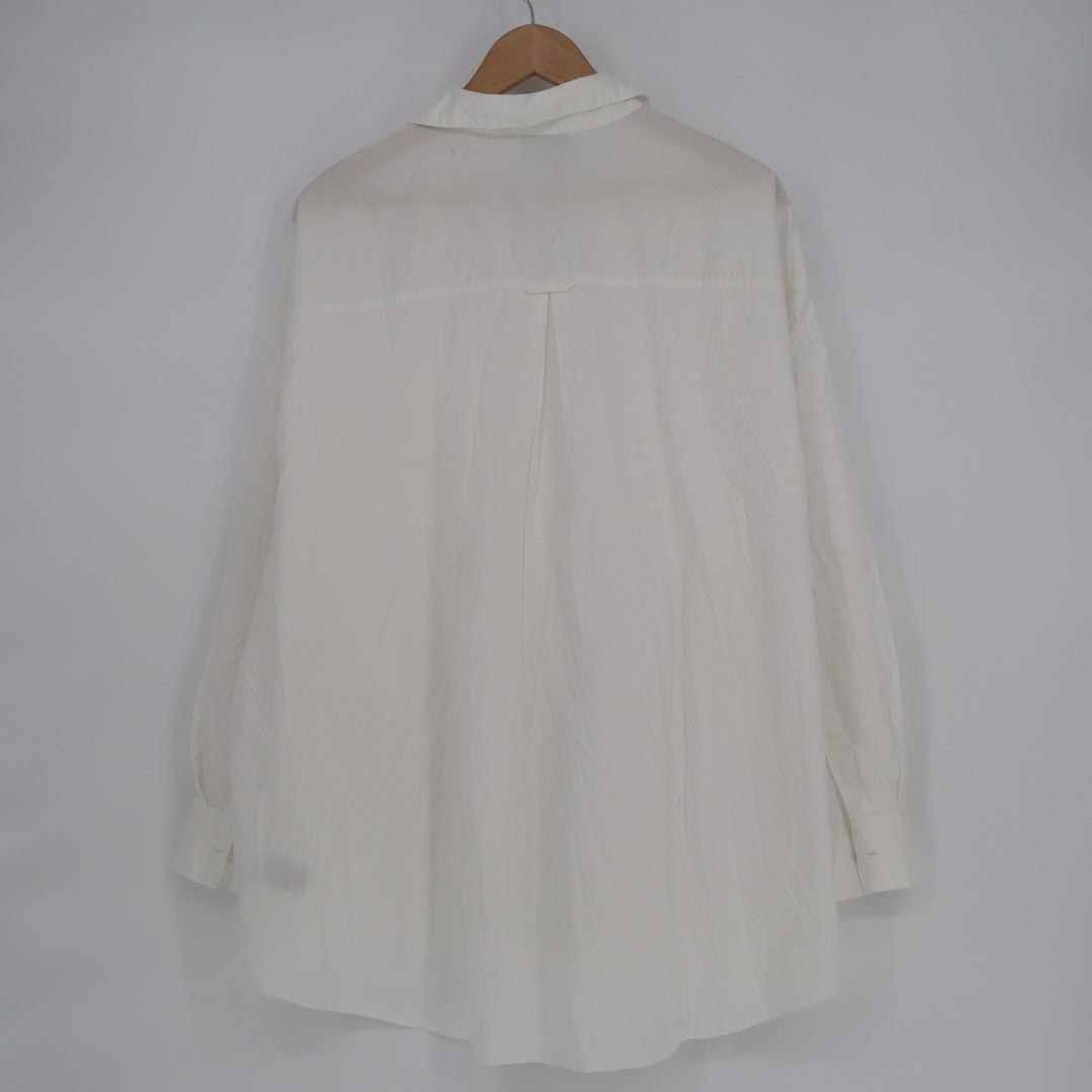 Old Navy Boyfriend Shirt Womens XL White Long Sleeve Spread Collar Button Up