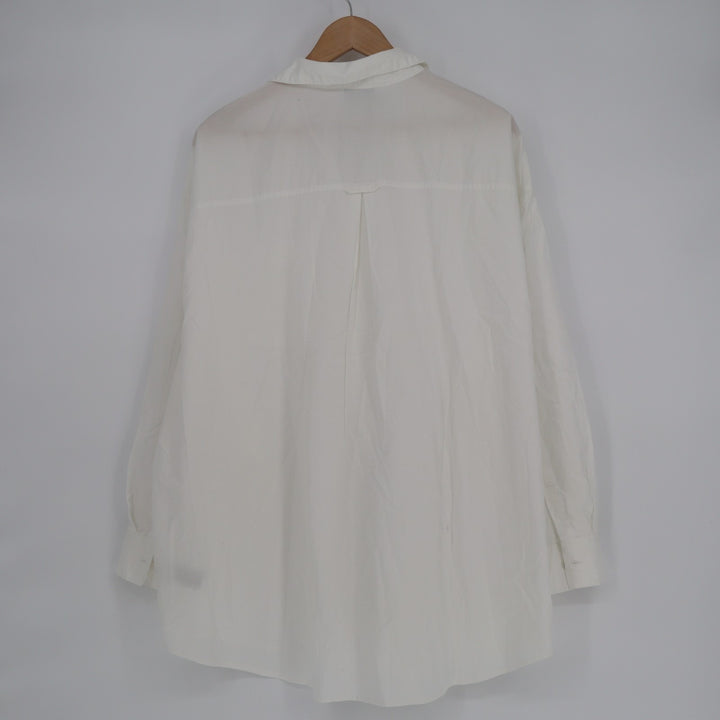 Old Navy Boyfriend Shirt Womens XL White Long Sleeve Spread Collar Button Up