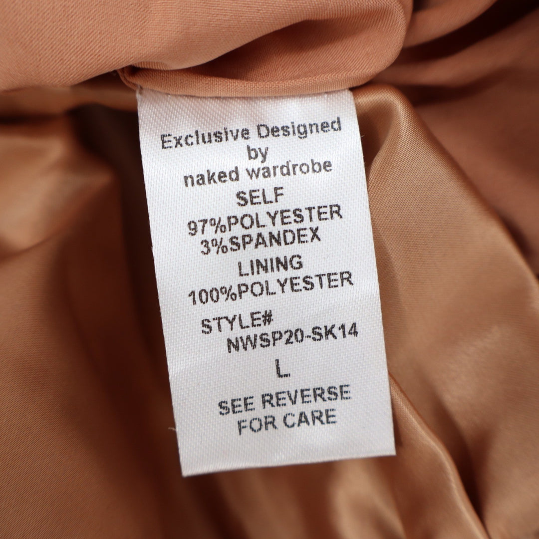 Naked Wardrobe The Statement Ruched Satin Mini Skirt Champagne L