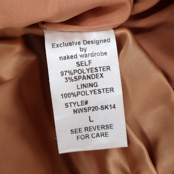 Naked Wardrobe The Statement Ruched Satin Mini Skirt Champagne L