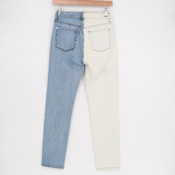 7 For All Mankind High Waist Josefina Two Tone Split Distressed Jeans Size 23