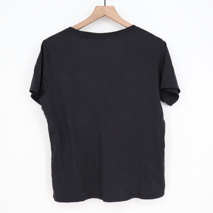 AMERICAN GIANT Womens Black V Neck T Shirt Made in USA Size L