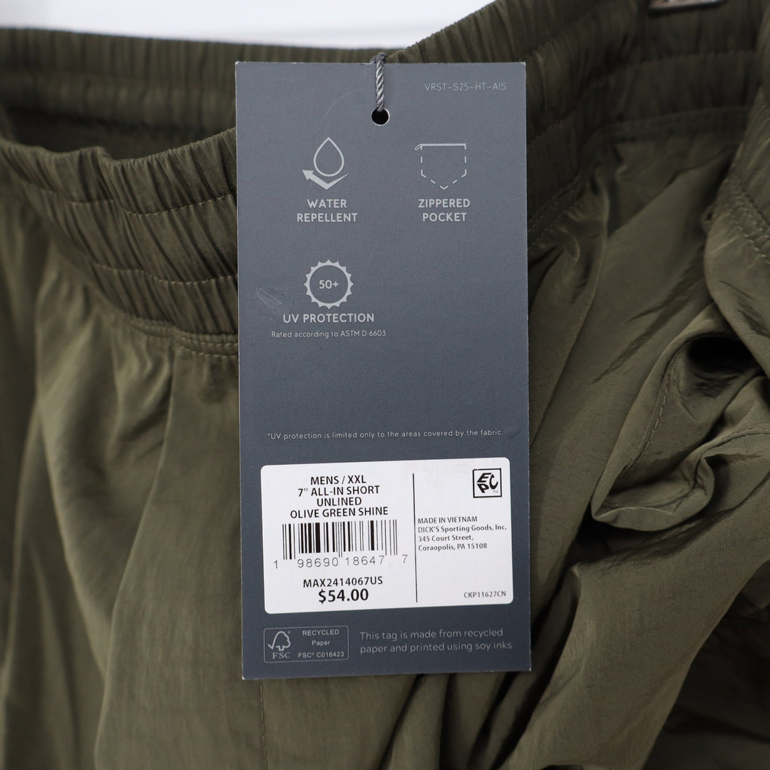 VRST Mens All-In 7 Inch Unlined Athletic Shorts Olive Green XXL