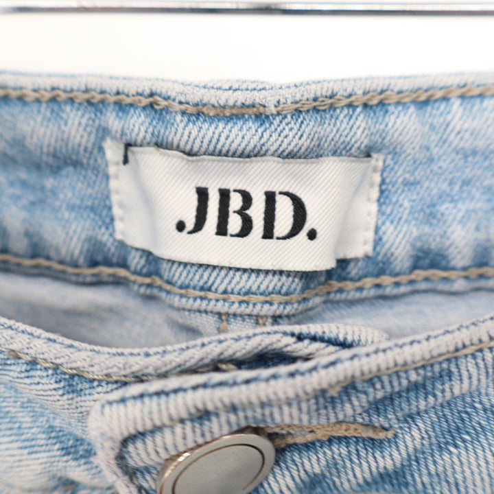 Just Black Denim JBD Distressed High Rise Straight Leg Jeans Light Wash 31