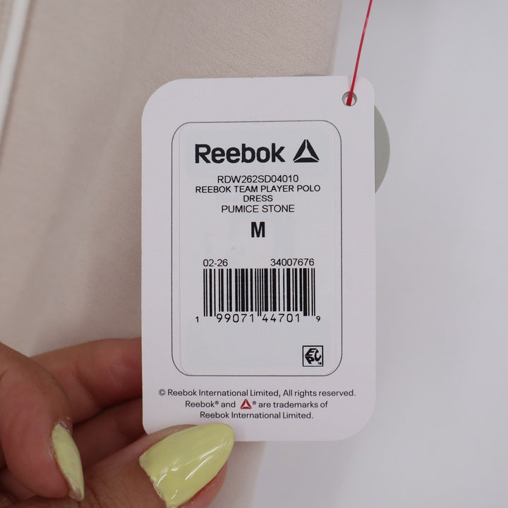 Reebok Team Player Polo Dress Pumice Stone Beige Sleeveless Mini M