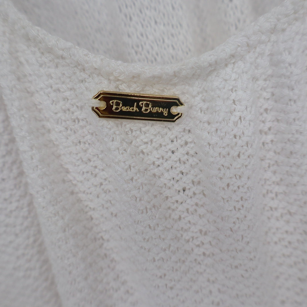 Beach Bunny White Knit Deep V-Neck Maxi Dress Swim Cover Up Medium 10493