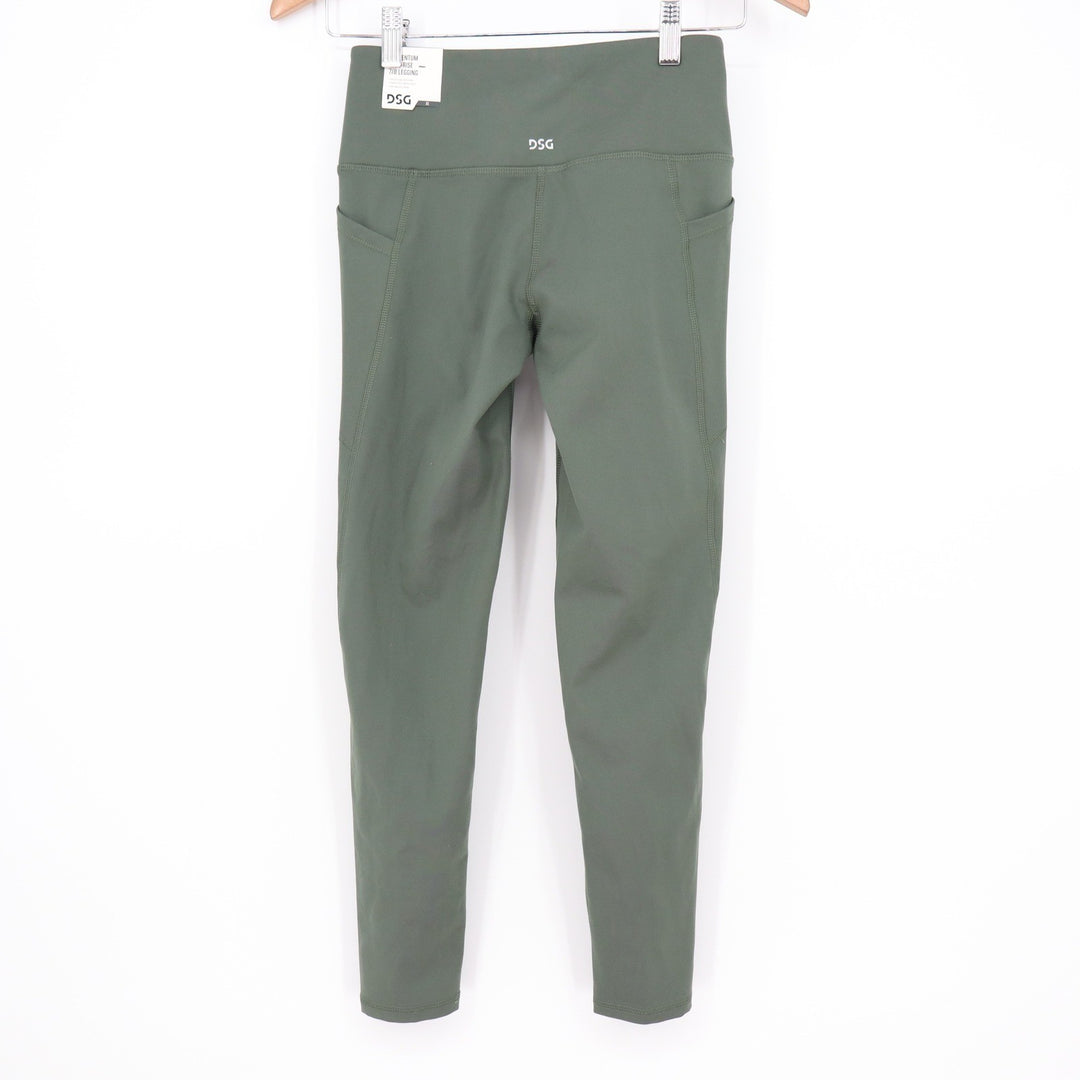 DSG Womens Momentum 7/8 Legging Muted Olive Green High Rise Pockets XS