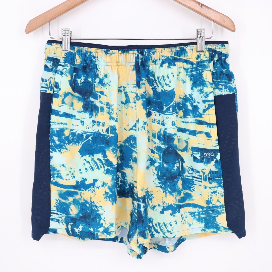 DSG Mens 5" Stride Short Chaos Blue Gleam Abstract Print Athletic M