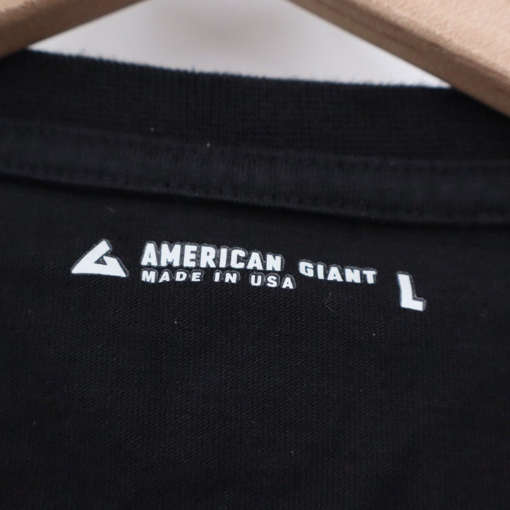 American Giant Mens Black Pocket Tee Crew Neck Short Sleeve Made in USA Size L