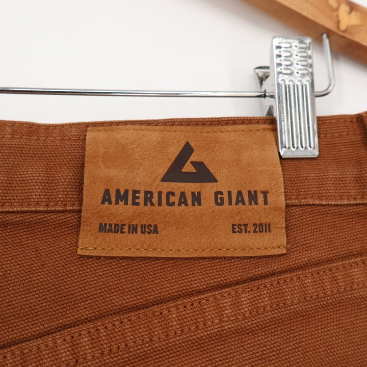 American Giant Roughneck Jeans Mens 32x32 Rust Stretch High Rise Straight Leg