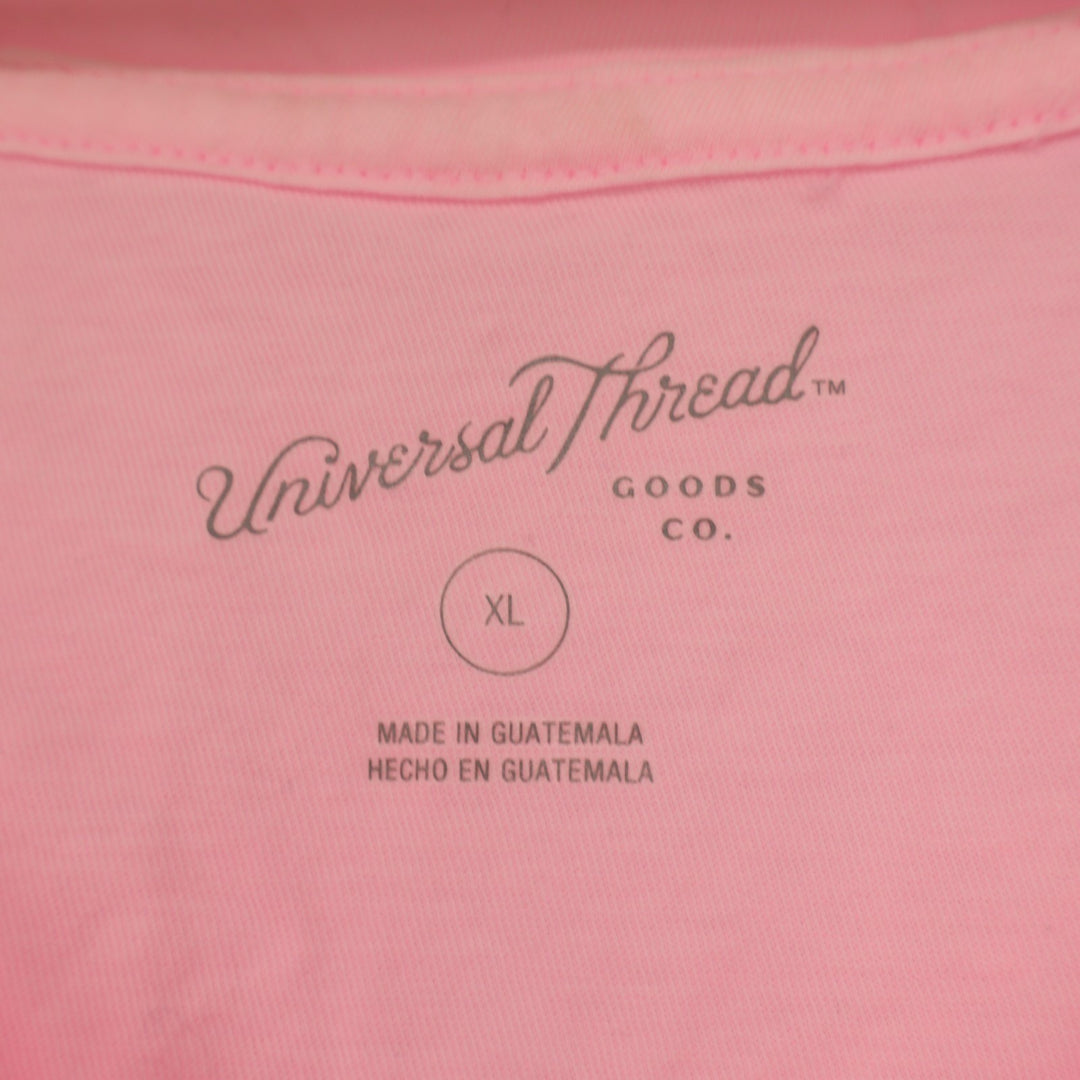 Universal Thread Shrunken T-Shirt Womens XL Pink V-Neck Short Sleeve Pullover