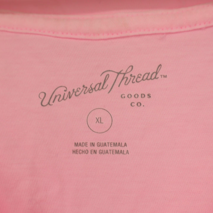Universal Thread Shrunken T-Shirt Womens XL Pink V-Neck Short Sleeve Pullover