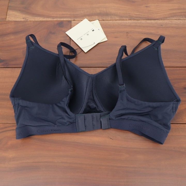 Calvin Klein Form To Body Lightly Lined Bralette Bra Womens Small Navy Blue