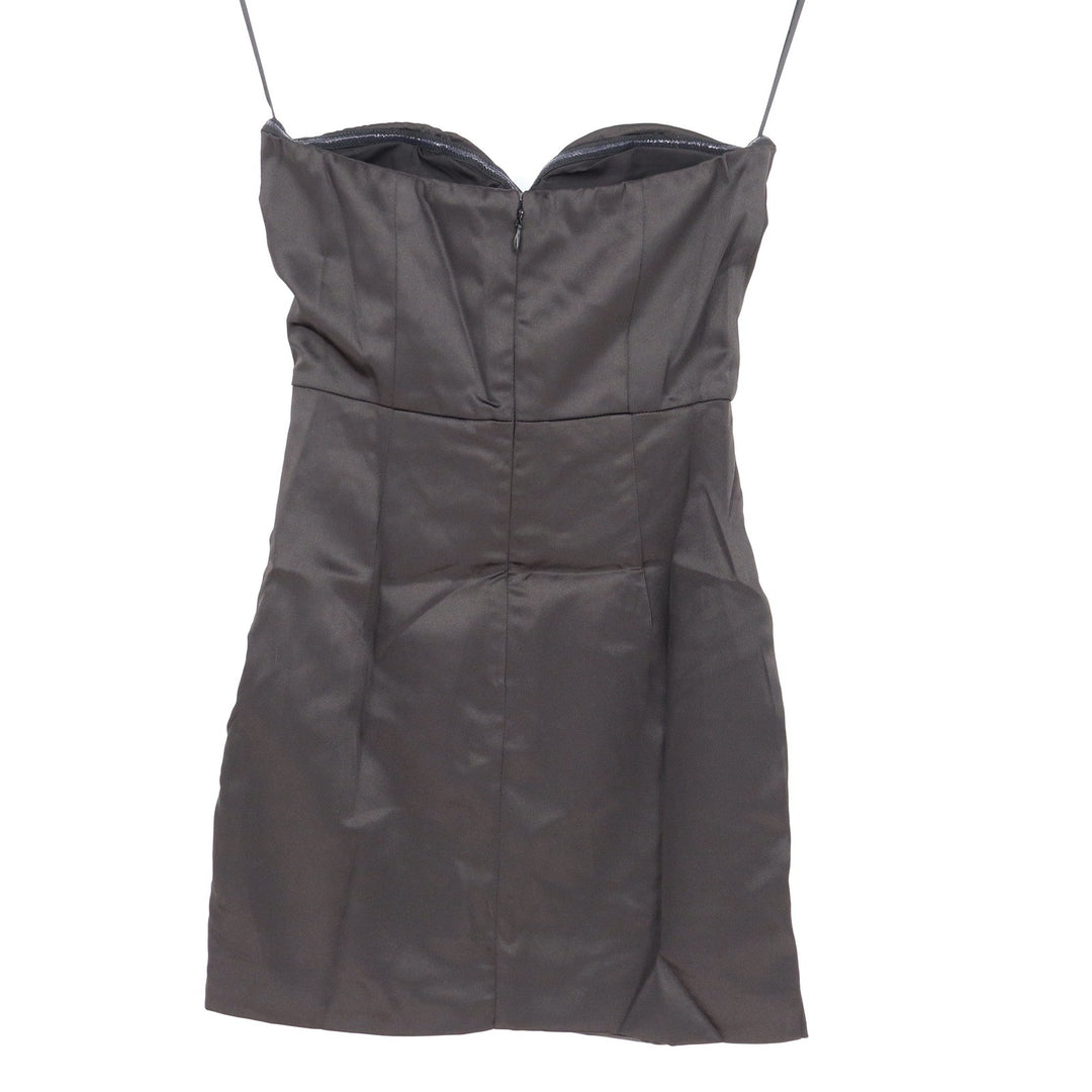 Naked Wardrobe Black Satin Corset Mini Dress Sweetheart Ruched NWOT Size S
