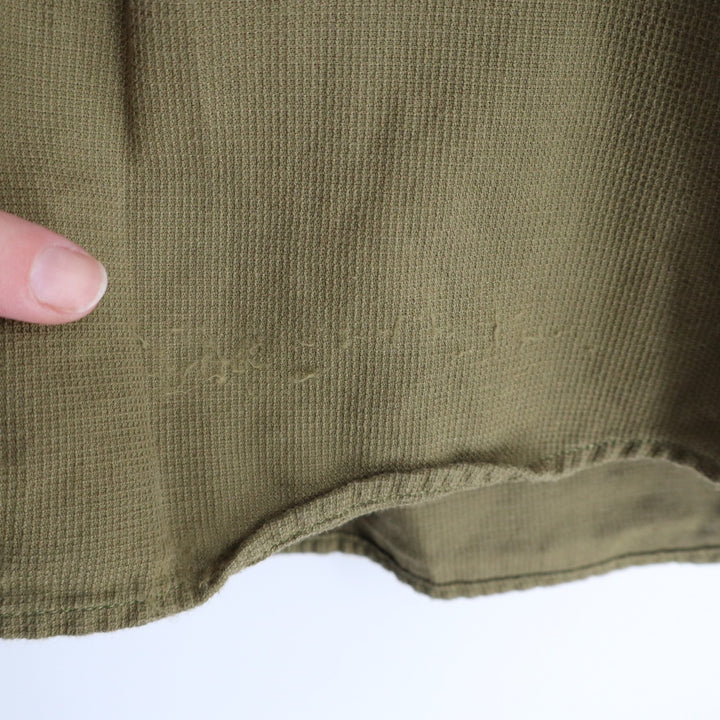 Goodthreads Shirt Mens Large Olive Green Cotton Long Sleeve Slim Fit Button Up