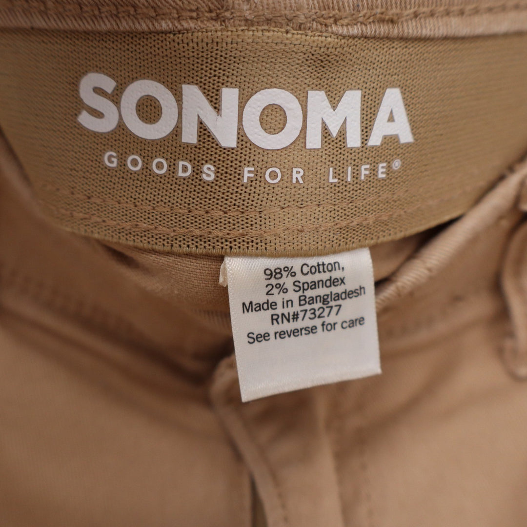 Sonoma Goods For Life Tan Khaki Straight Leg Pants Size 14 Stretch Twill