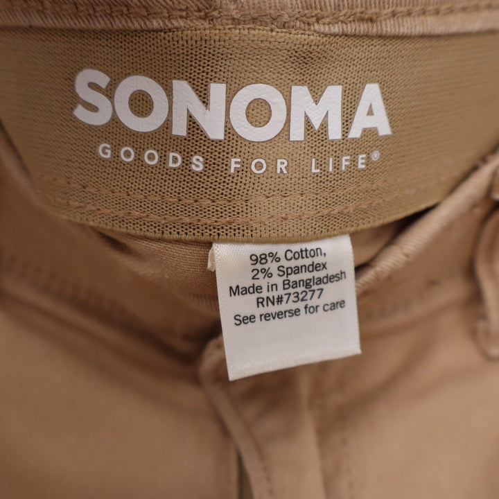 Sonoma Goods For Life Tan Khaki Straight Leg Pants Size 14 Stretch Twill