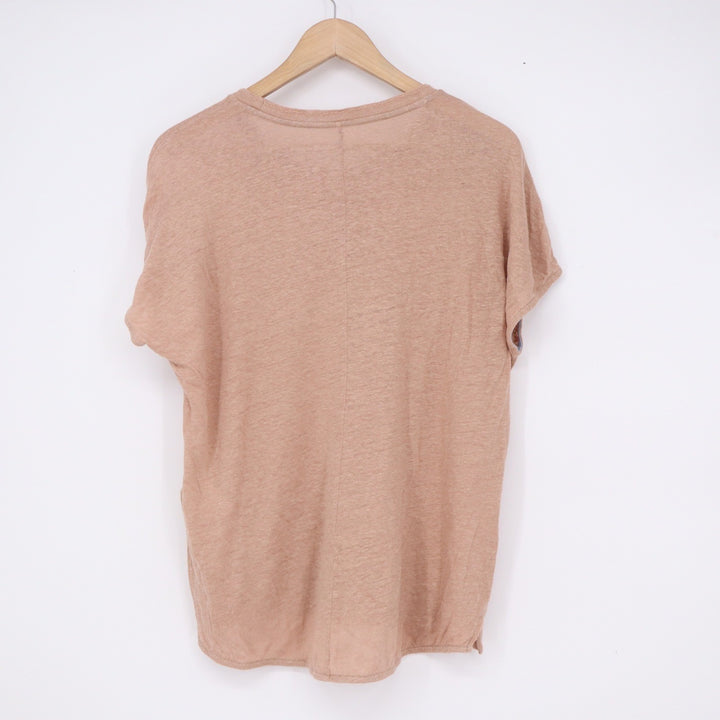 Daniel Hechter Paris Womens Dusty Rose Dolman Short Sleeve Slub Tee Shirt Size M