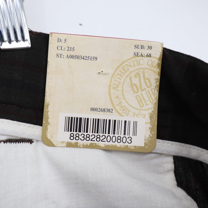 626 Blue Cargo Shorts Mens 46 Vintage Surplus Dark Plaid Cotton New