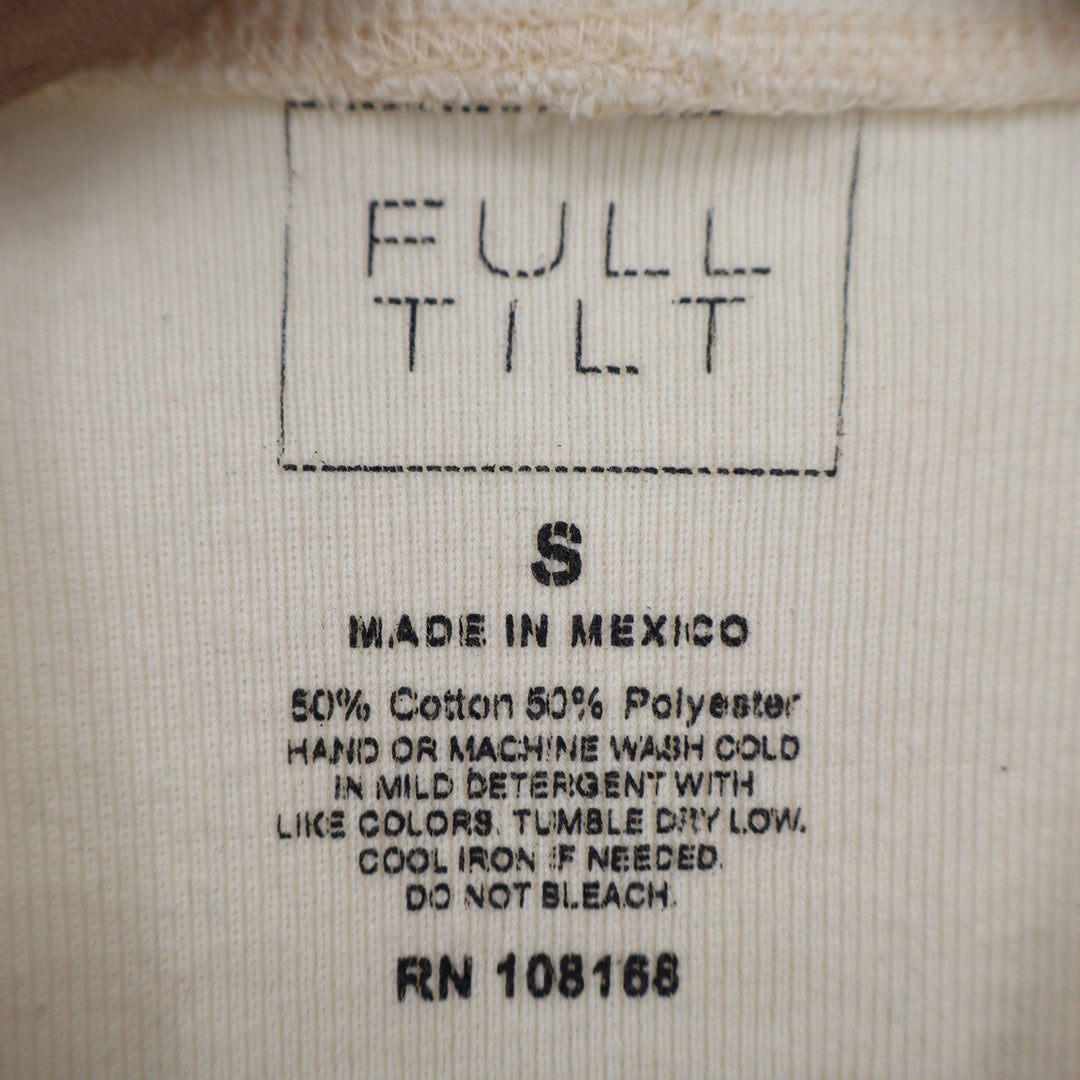 Full Tilt Street Race Legends Graphic Ribbed Crop Tank Top Cream Small