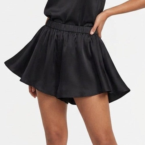 Linea Donatella Bride Intimates Sleep Shorts Womens Large Black Elastic Waist