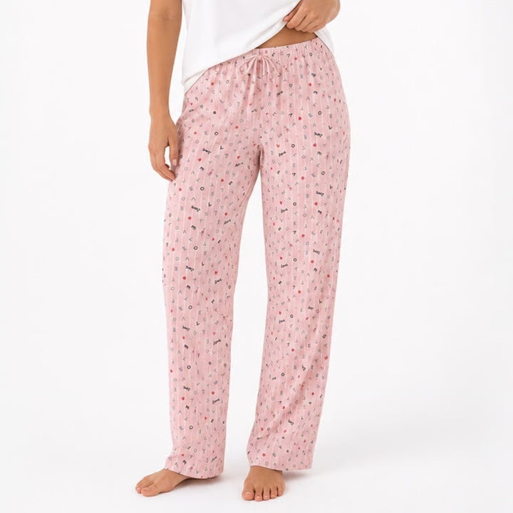 Gapbody Pajama Pants Women's Medium Pink Printed Drawstring Waist Sleepwear
