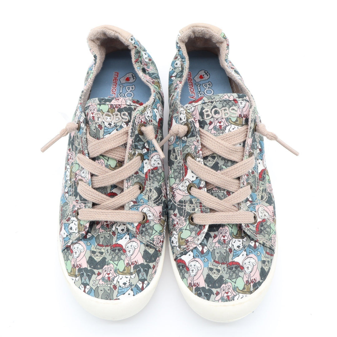 Skechers BOBS Beach Bingo Dog Print Sneakers Taupe Multi 179082 Mens 8.5