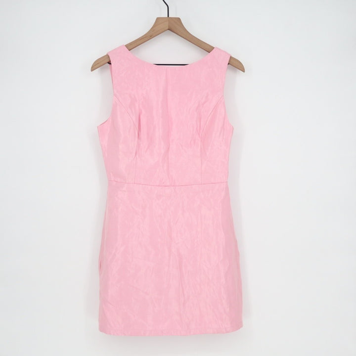 Lulus Mini Dress Womens Medium Pink Rayon Sleeveless Backless Chic Boat Neck