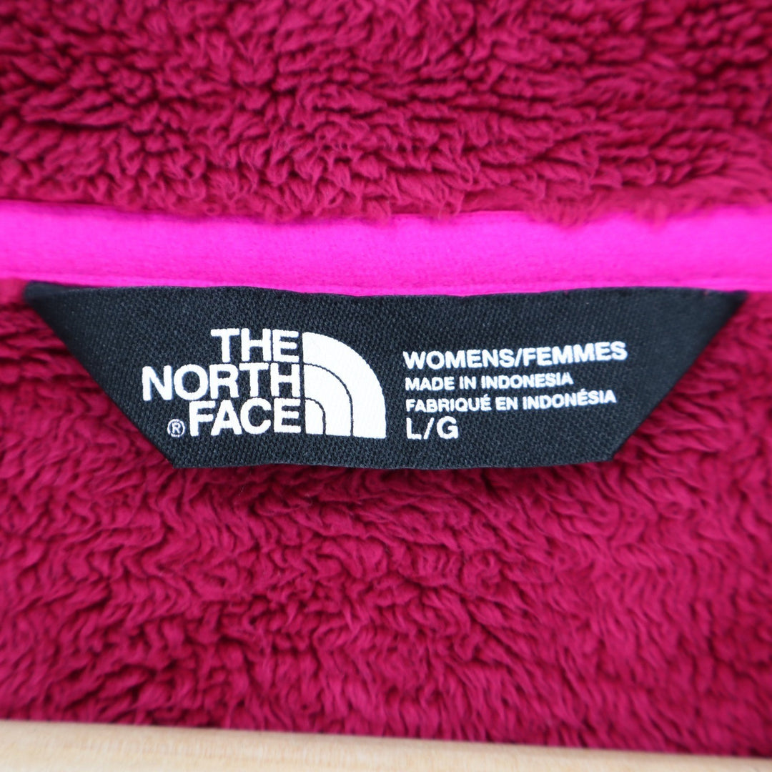 The North Face Womens Full Zip Fleece Jacket Magenta Pink Size L