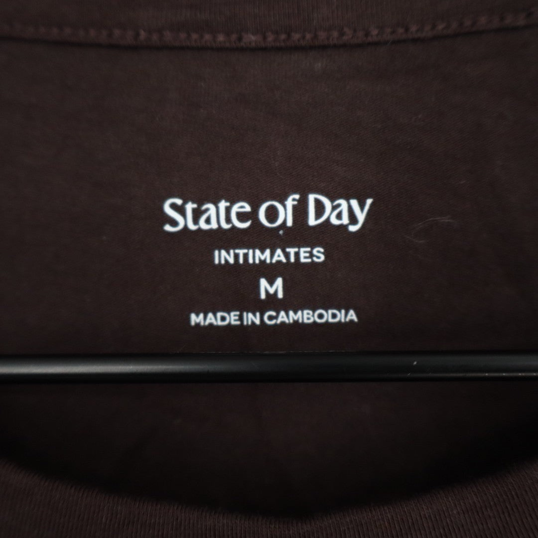 State of Day Intimates Sleepwear Top Womens Medium Brown Sleeveless Crew Neck