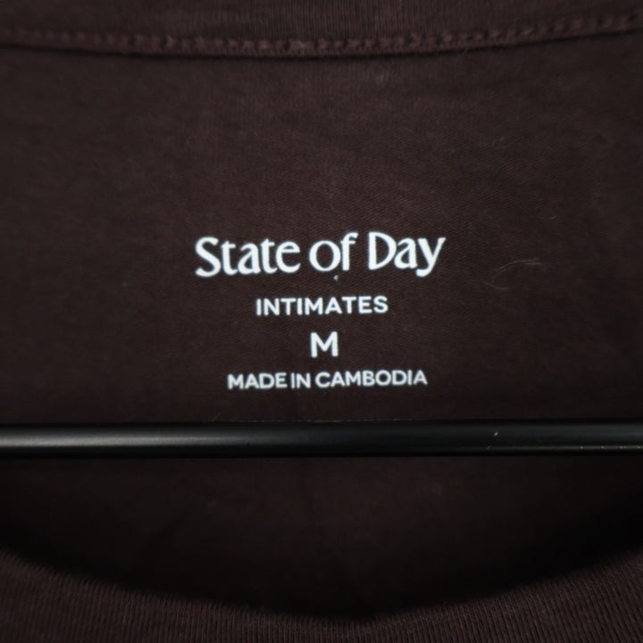 State of Day Intimates Sleepwear Top Womens Medium Brown Sleeveless Crew Neck